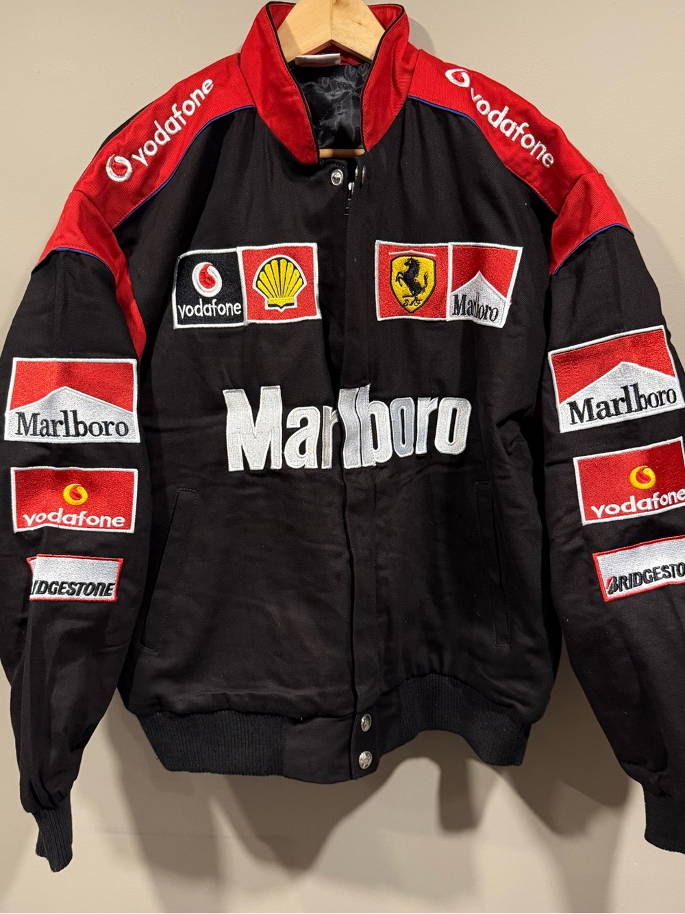 Marlboro Racing f1 Ferrari inspired embroidered retro Bomber Jacket NWOT